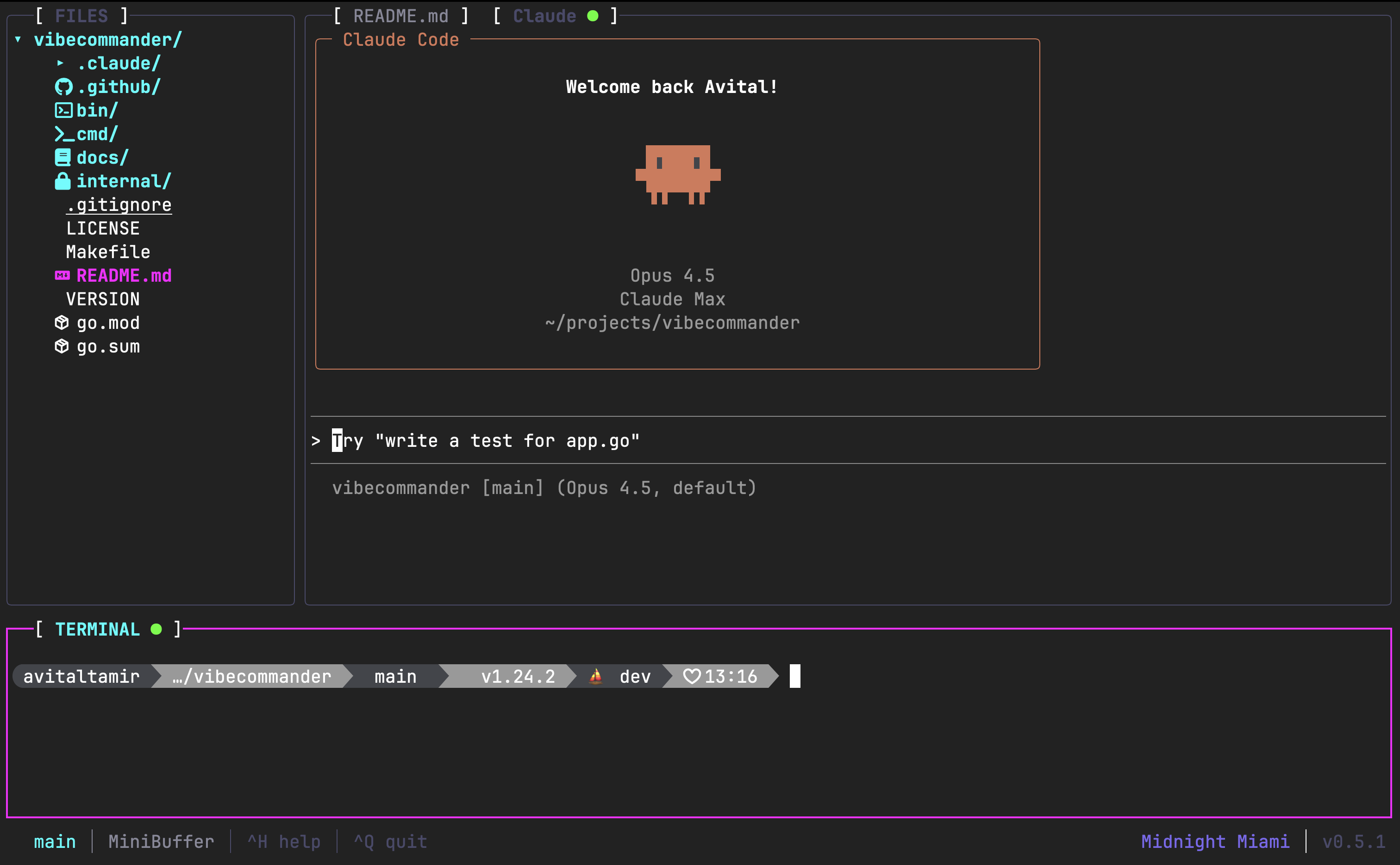 Vibe Commander Screenshot